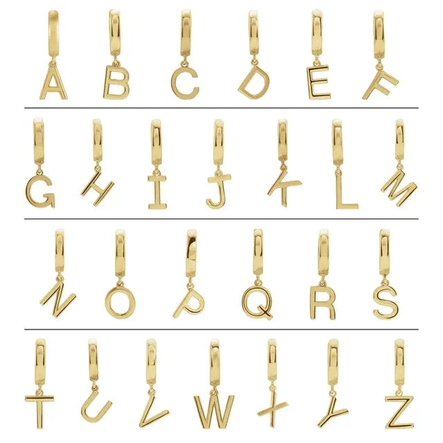 Hinged Huggie Earring with Initial
