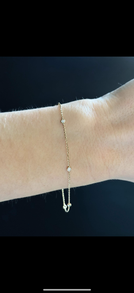 Mini diamond by the yard bracelet