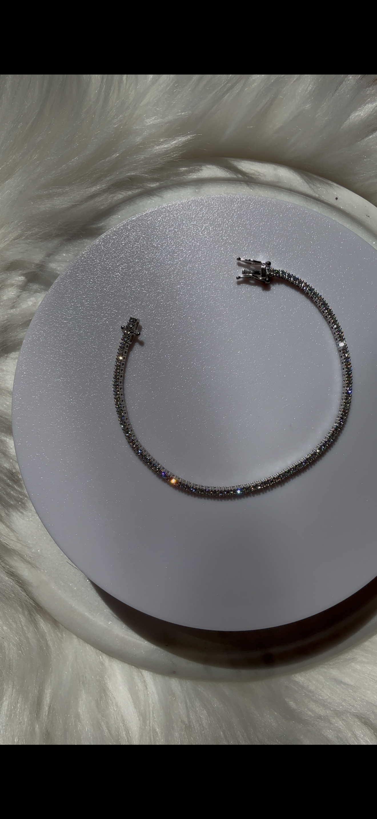 Sterling silver tennis bracelet LG diamonds