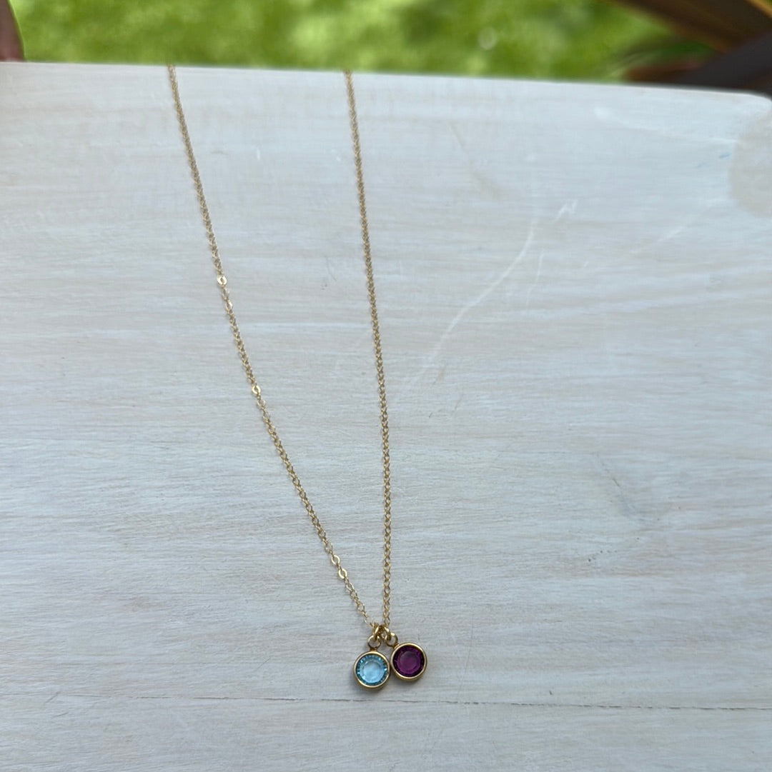 Birthstone charm necklace