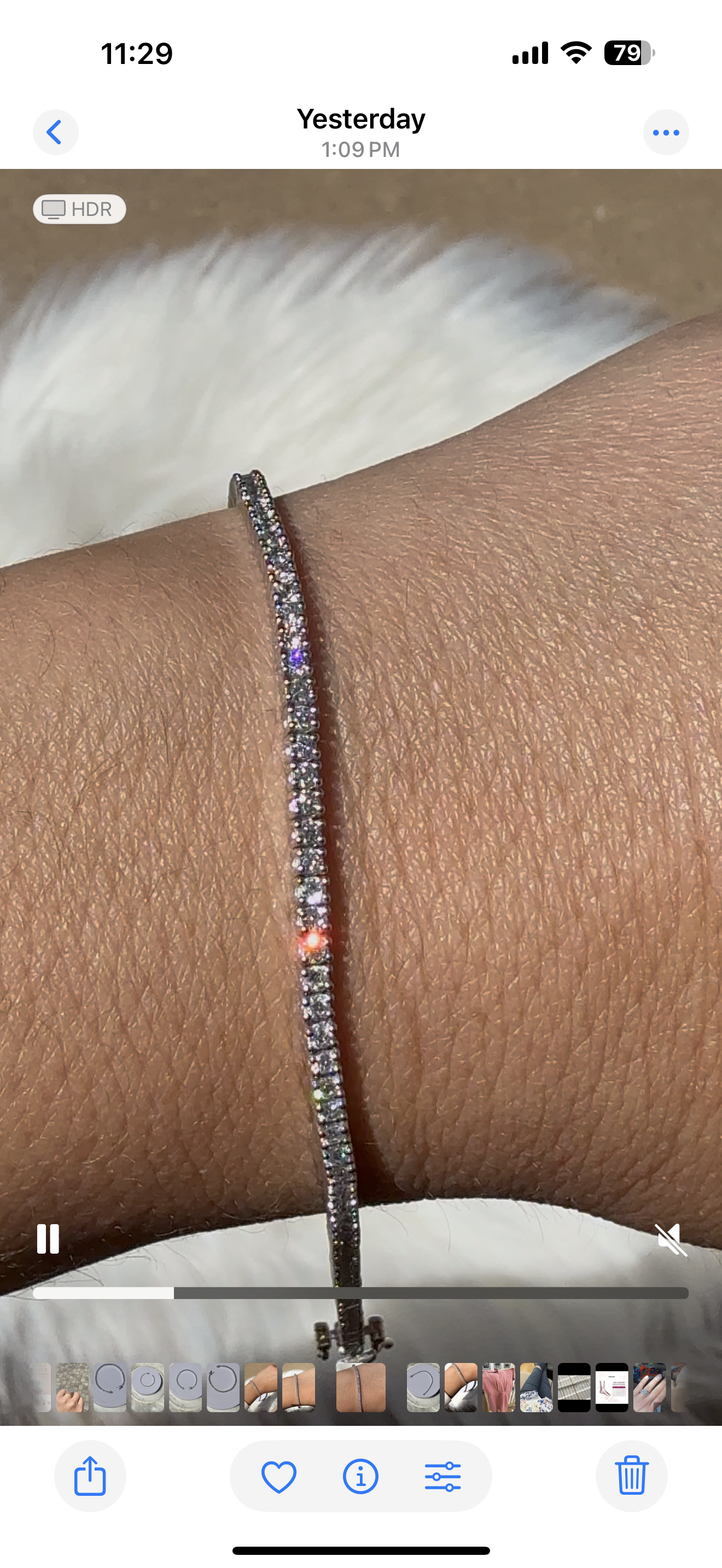 Sterling silver tennis bracelet LG diamonds