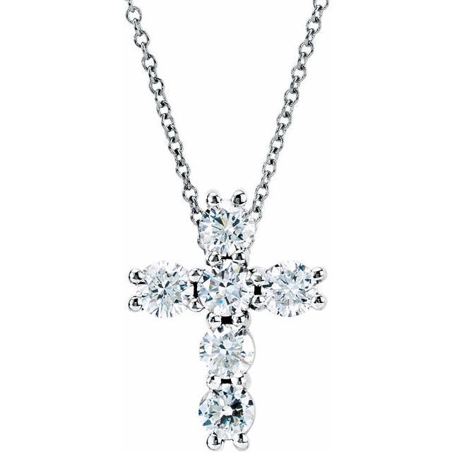 LG diamond cross necklace 9/10 ctw
