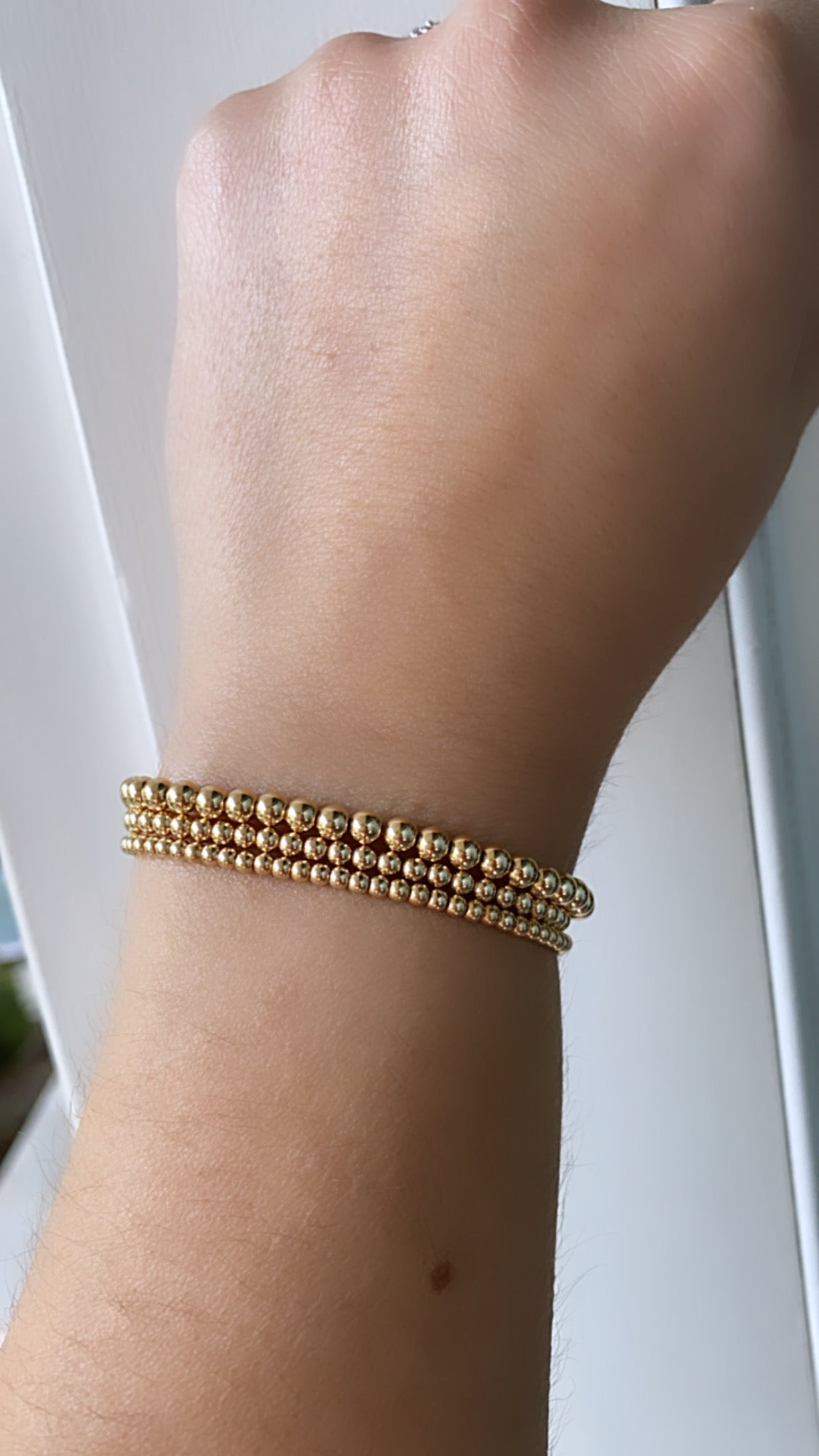 Gold filled stack arm candy bracelet, gold filled bead bracelet, stacks