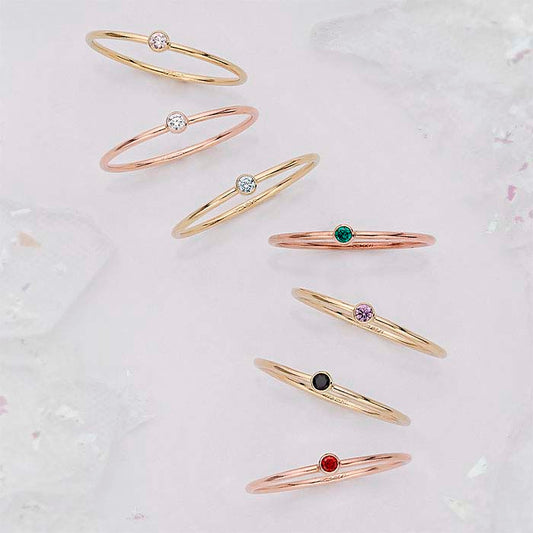 Birthstone stackable rings
