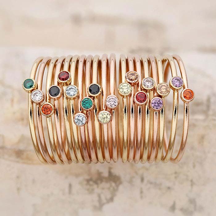 Birthstone stackable rings