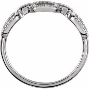 1/6 CTW Diamond Chain Link Ring in Sterling silver, gold chain link ring, rose gold chain link ring