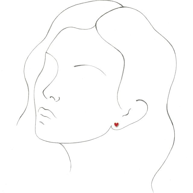Enamel Heart earring studs