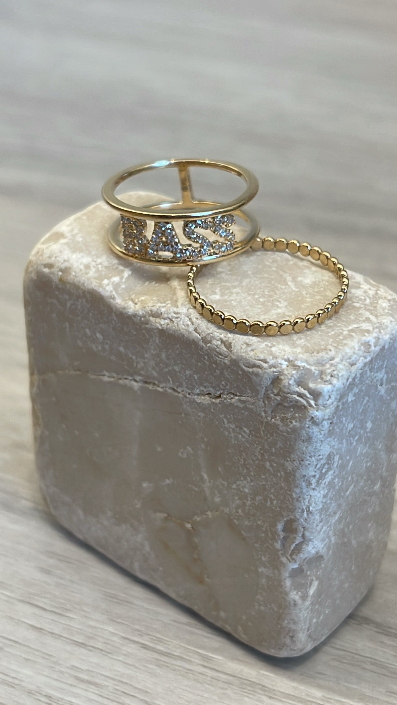 Name diamond ring 14k solid gold