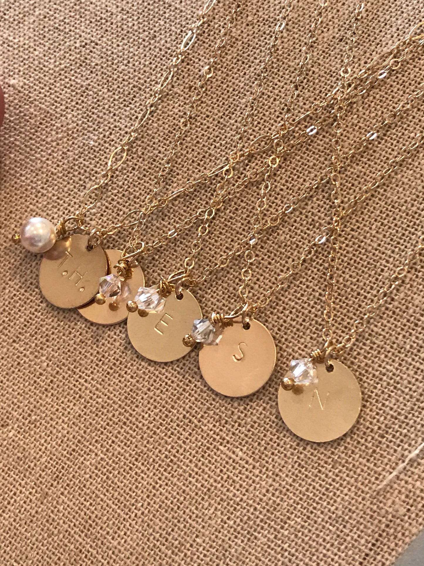 Disc necklace single chain