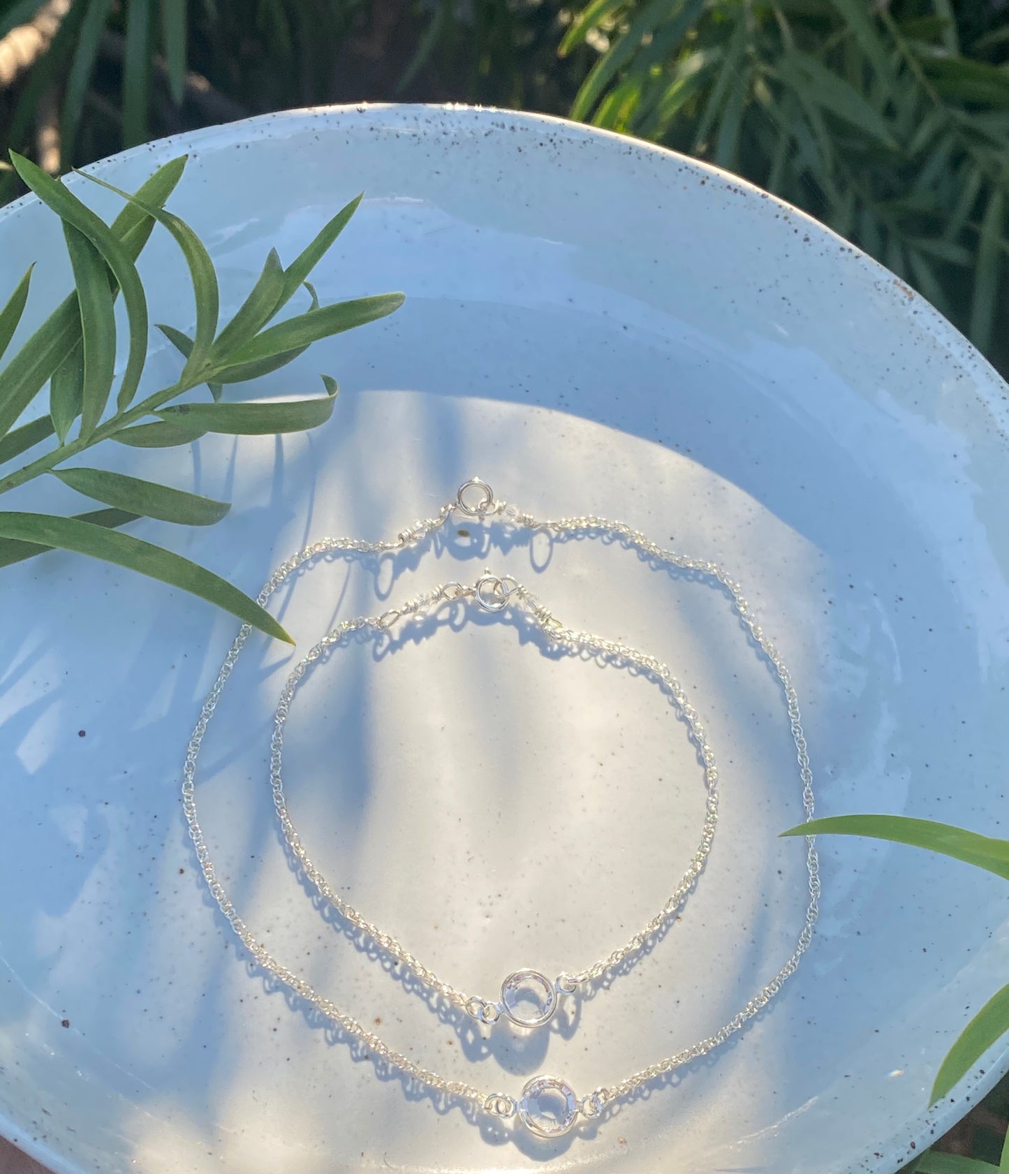 Mommy and me anklet, mommy and me bracelet, silver bracelet,