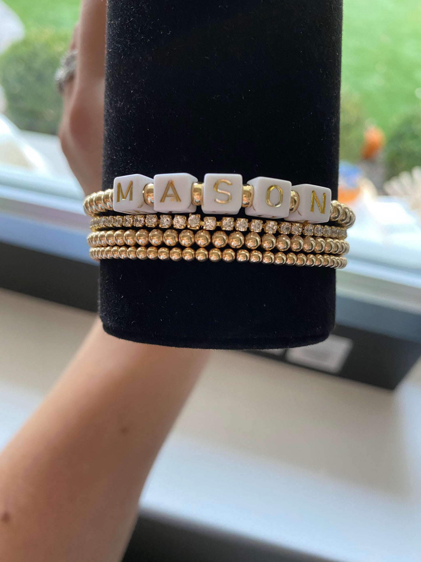 Gold filled stack arm candy bracelet, gold filled bead bracelet, stacks