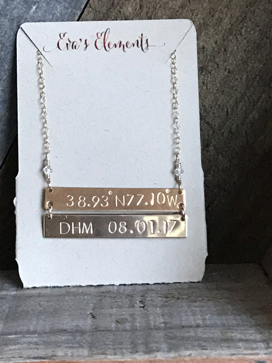 Double horizontal bar necklace