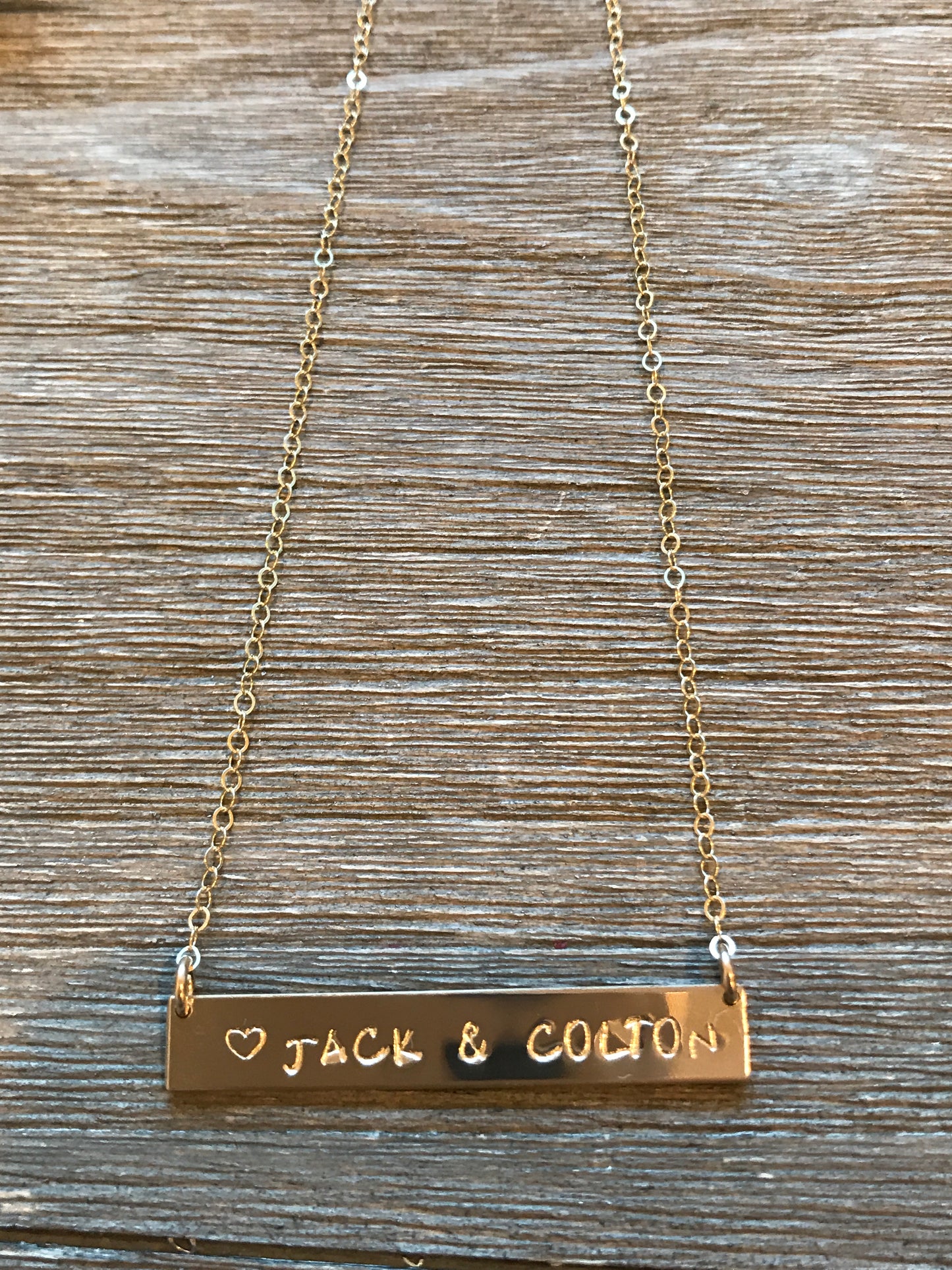 THICK Gold filled bar necklace