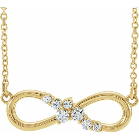Diamond accented infinity necklace