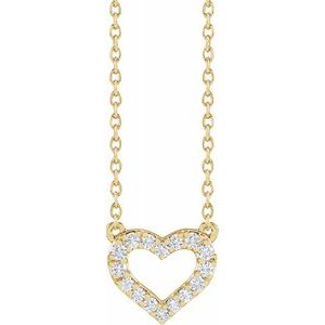 Diamond open heart necklace