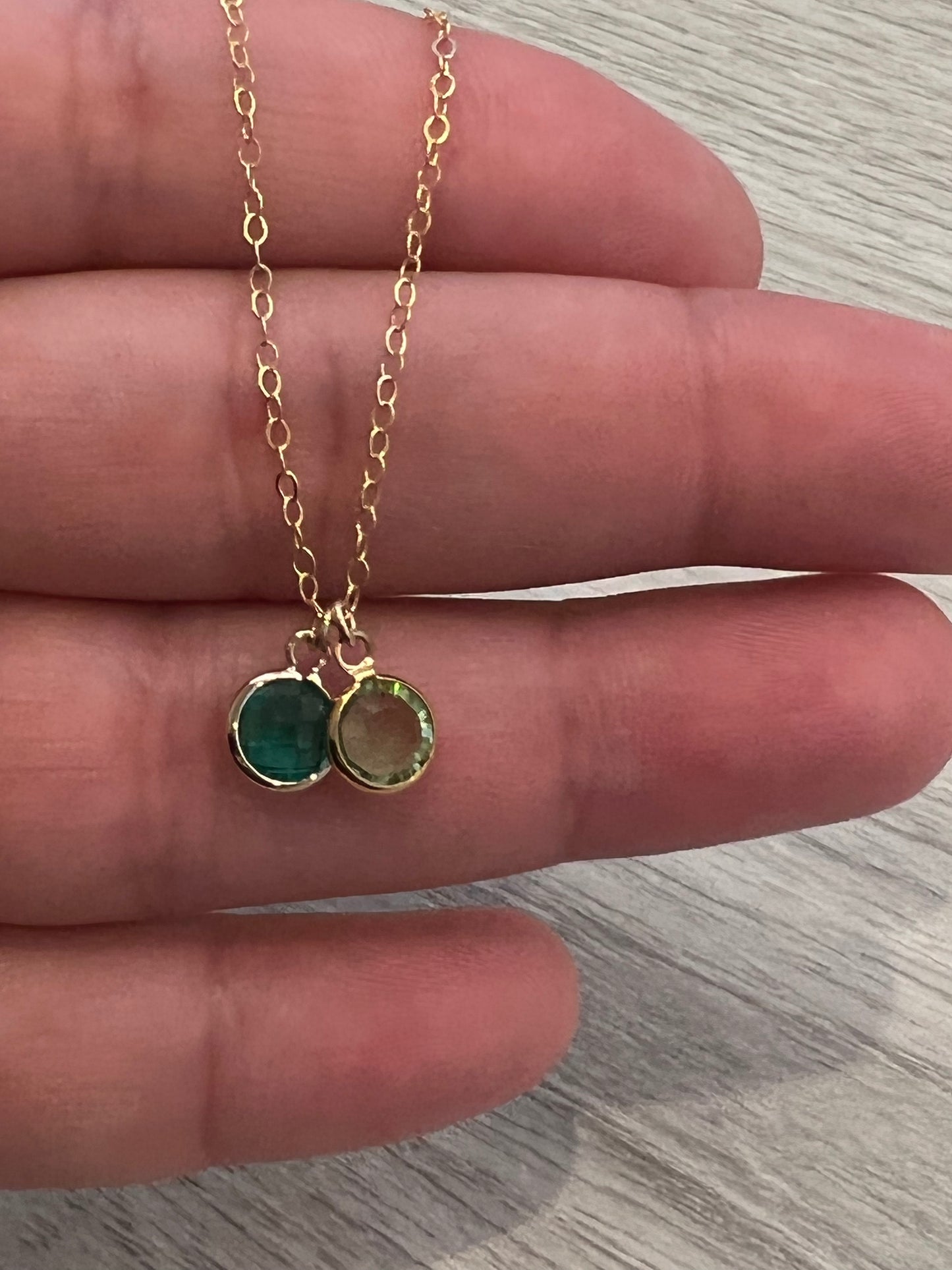 Birthstone charm necklace