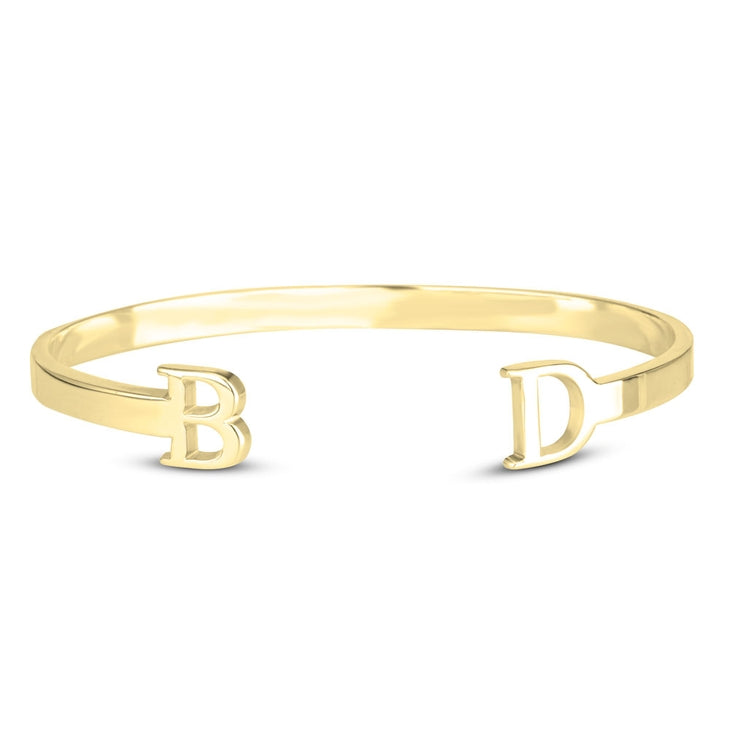 Double initial cuff bracelet