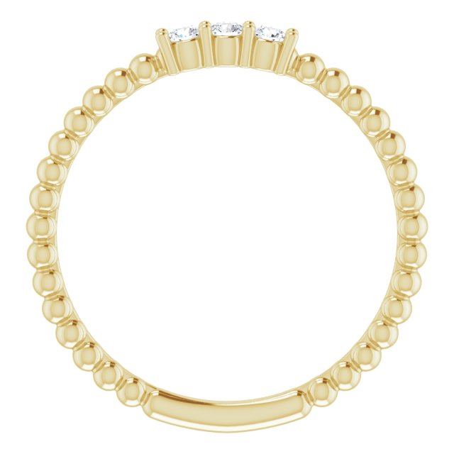 14K Yellow 1/10 CTW Diamond Beaded Ring