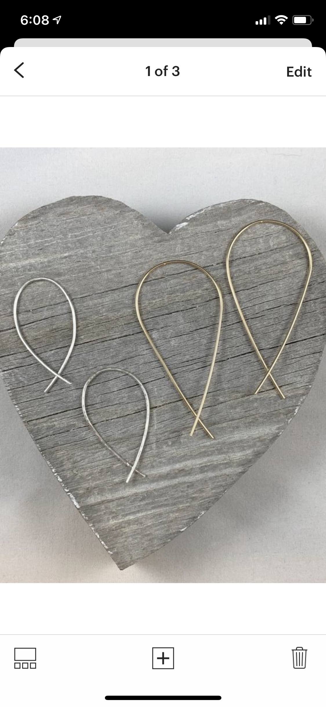Open hoop threader earrings