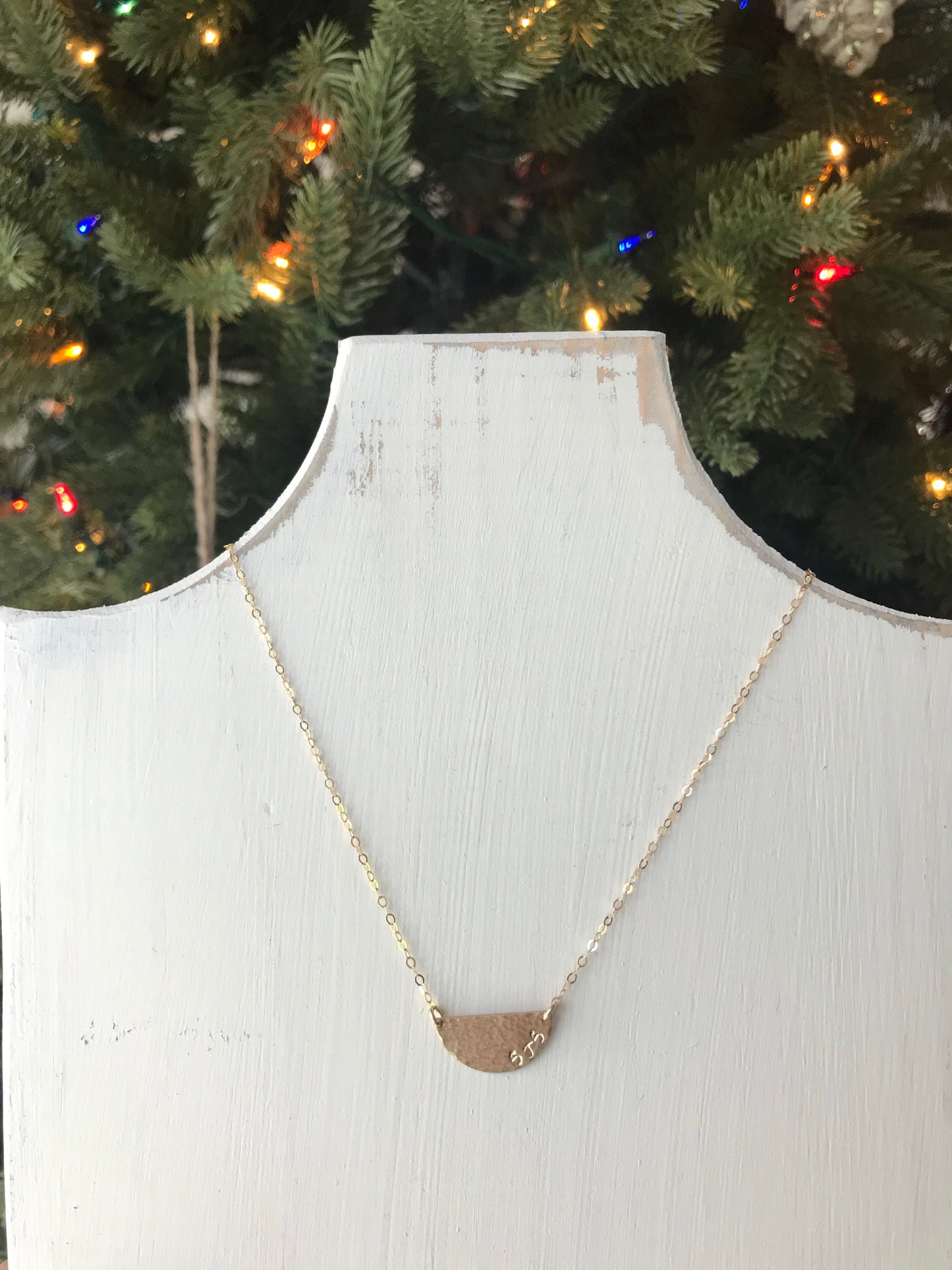 Half disc / moon necklace
