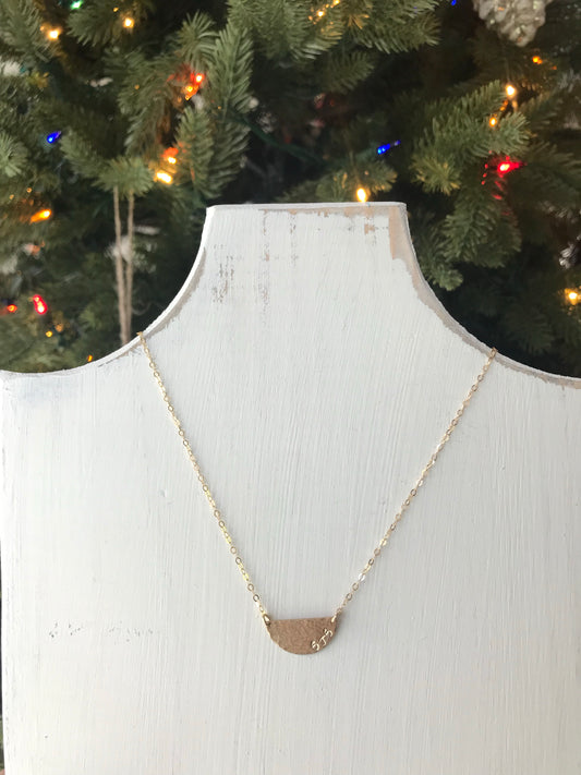 Half disc / moon necklace