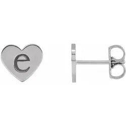 Heart stud earrings engraved or blank