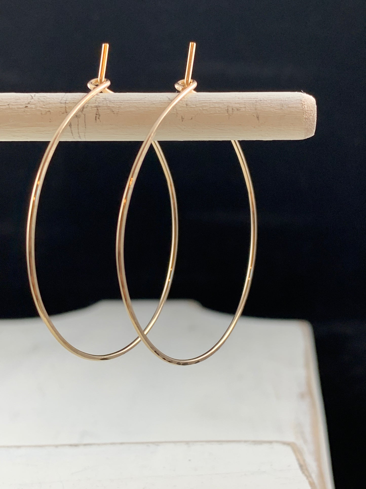 Dangle hoops, drop hoops, gold hoops, silver hoops, hoops for sensitive ears