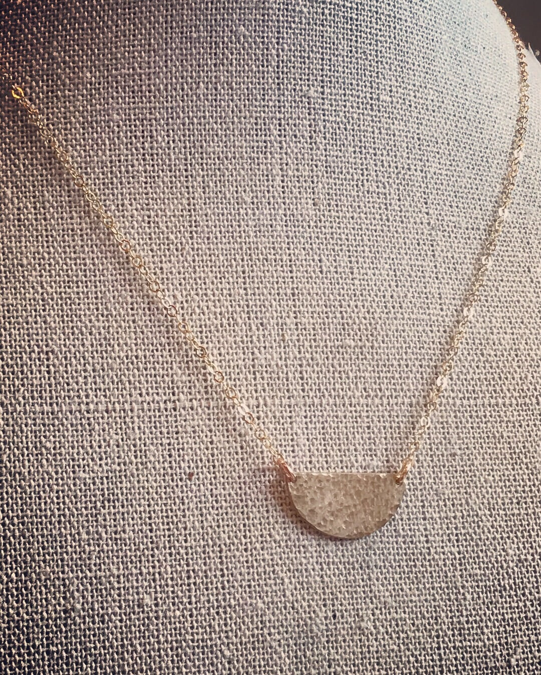 Half disc / moon necklace