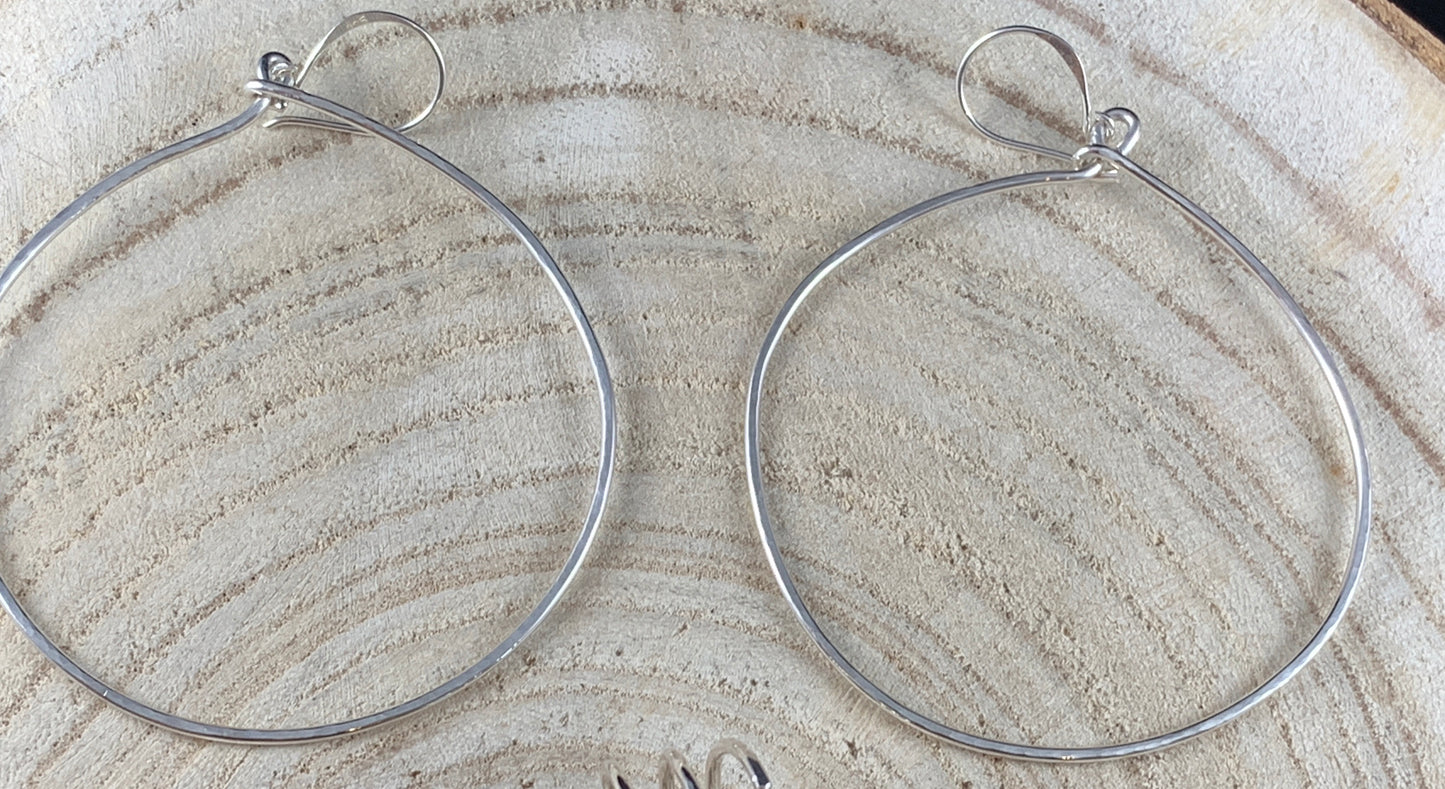 Dangle hoops, drop hoops, gold hoops, silver hoops, hoops for sensitive ears