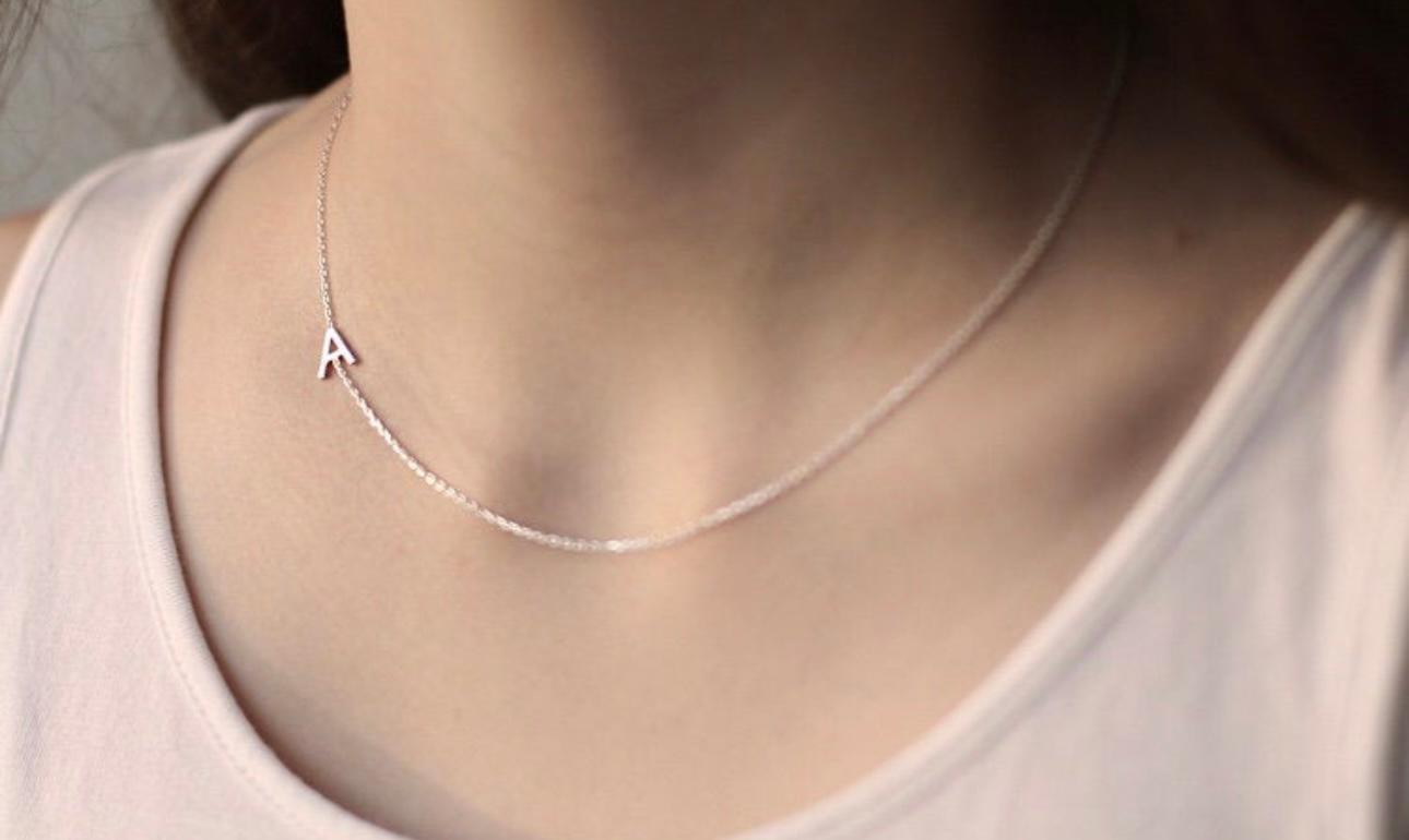 Sterling silver initial necklace