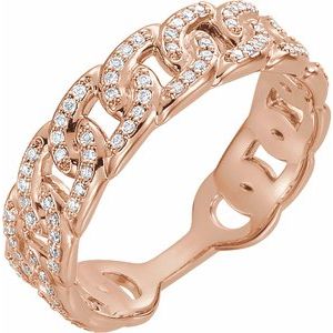 1/4 CTW Diamond Stackable Chain Link Ring