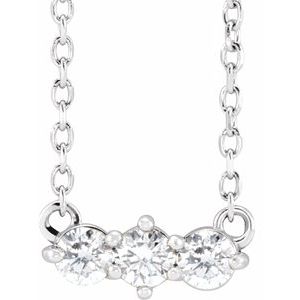 Triple natural diamond pendant necklace